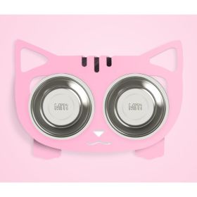 Anti-falling Cat Dog Feeding Water Bowl (Option: Pink-Style2)