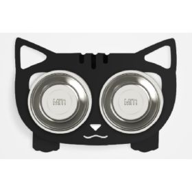 Anti-falling Cat Dog Feeding Water Bowl (Option: Black-Style2)