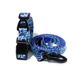 Waterproof UV embossed printing style traction rope set Traction Rope (Color: Blue ripples, size: 1.5cm*150cm)