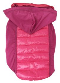 Pet Life 'Apex' Lightweight Hybrid 4-Season Stretch and Quick-Dry Dog Coat w/ Pop out Hood (Color: PINK, size: X-Large)